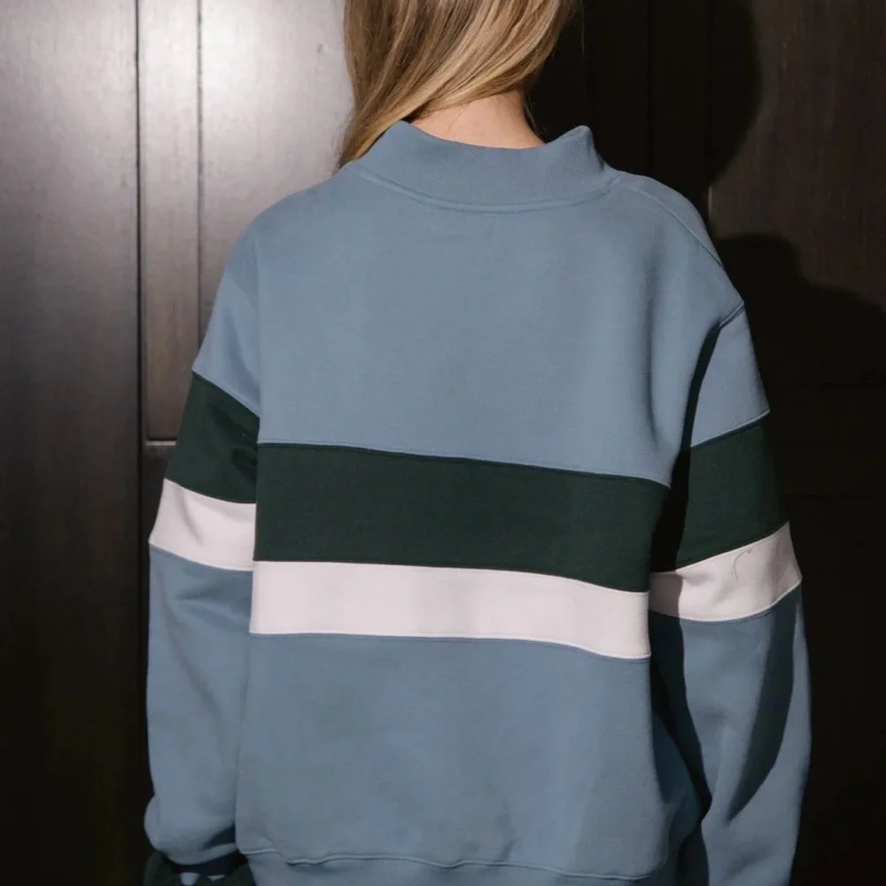 Parke Vintage Stripped Mock Neck Glacier - Picture 5 of 5